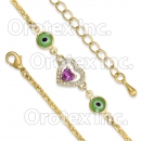 GLBR 007 Gold Layered Tri-color Bracelet
